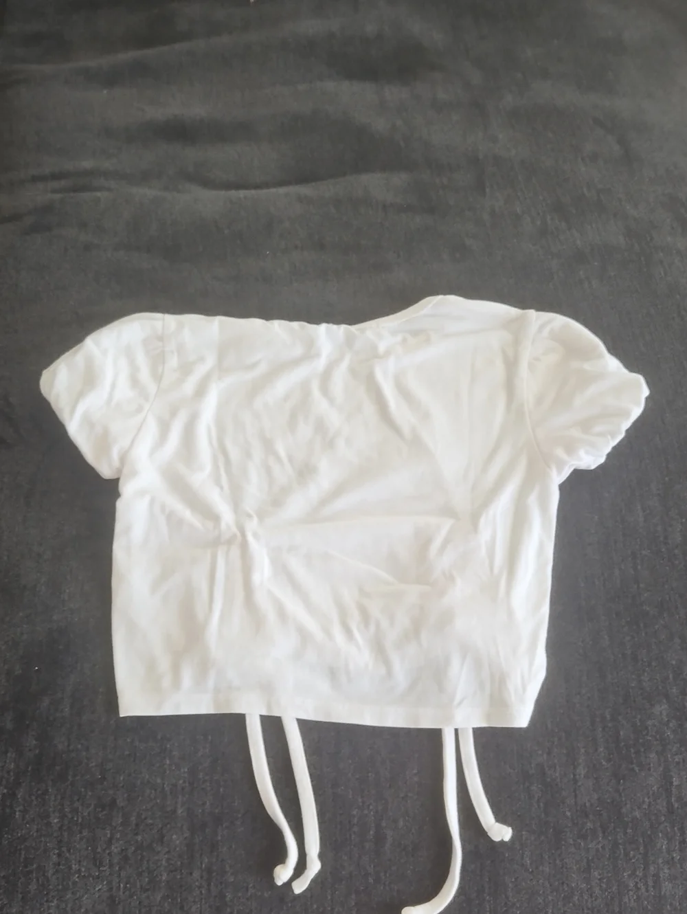 T2 Love Kids White Short Sleeve Ruched Tee